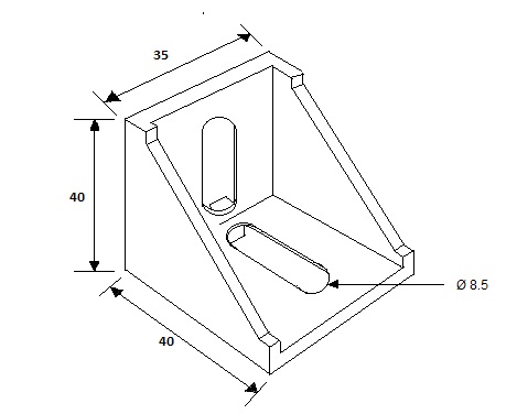 Triangle bracket 4040 drawings